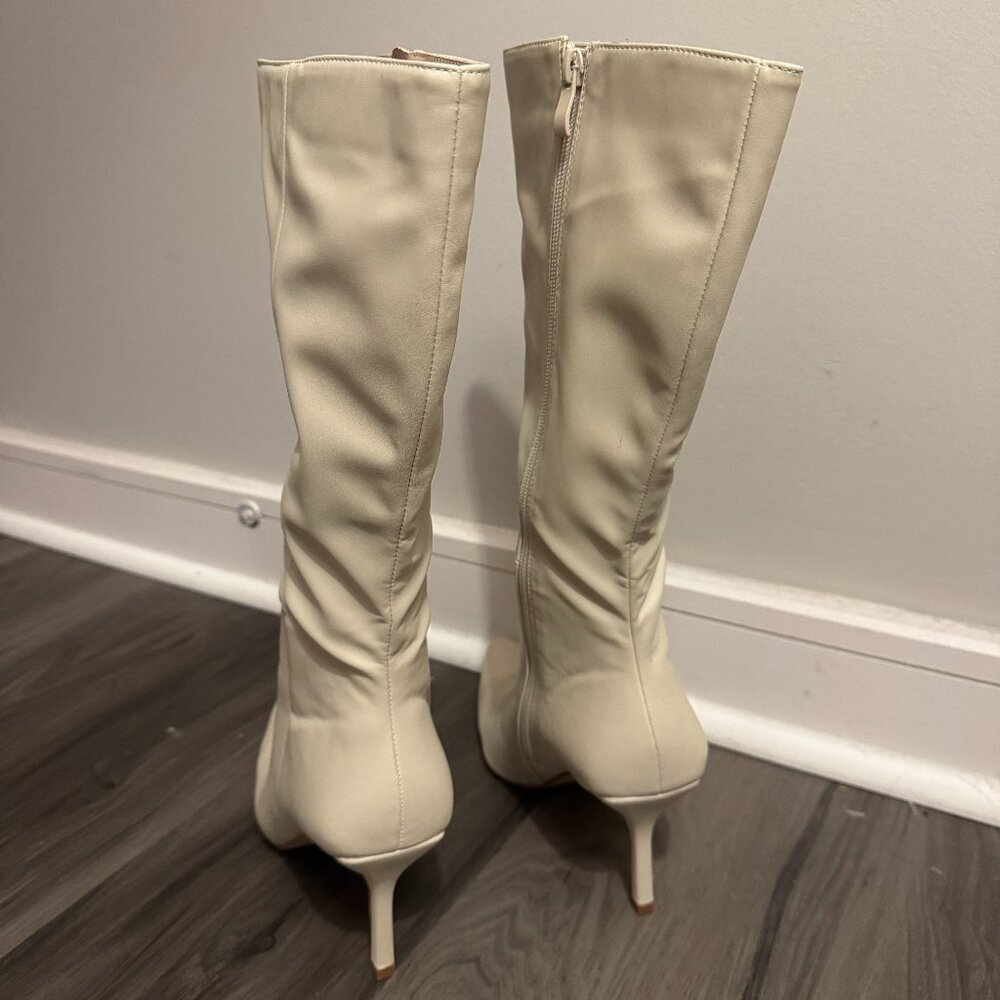 Princess Polly Elodiee Knee High Boots in Cream - Picture 3 of 11